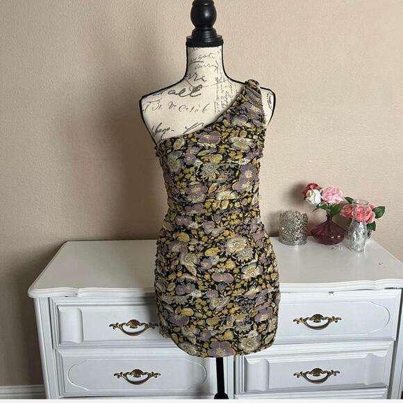 Floral zara one shoulder mini - Picture 1 of 4